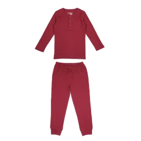 Organic Thermal Kid's Lounge Set in Crimson