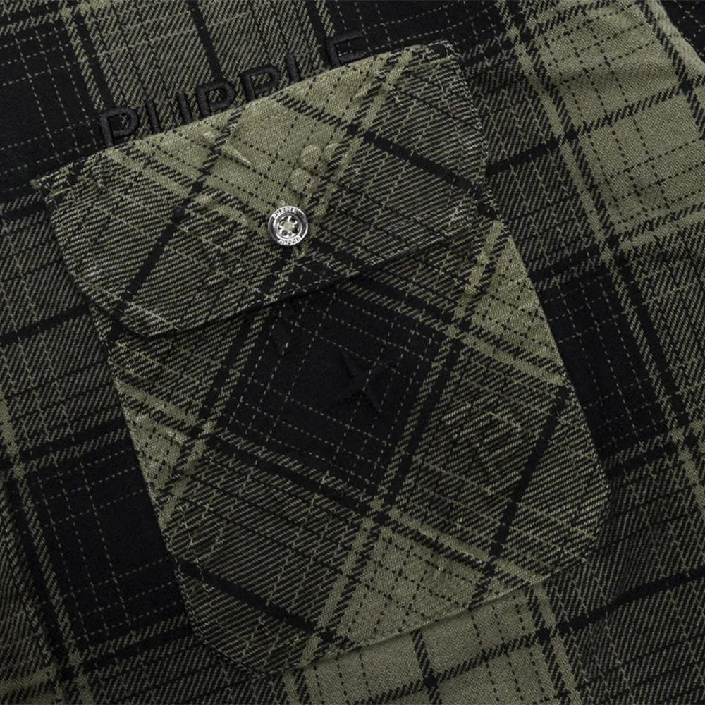 Over-dyed Flannel LS Shirt 'Olive'