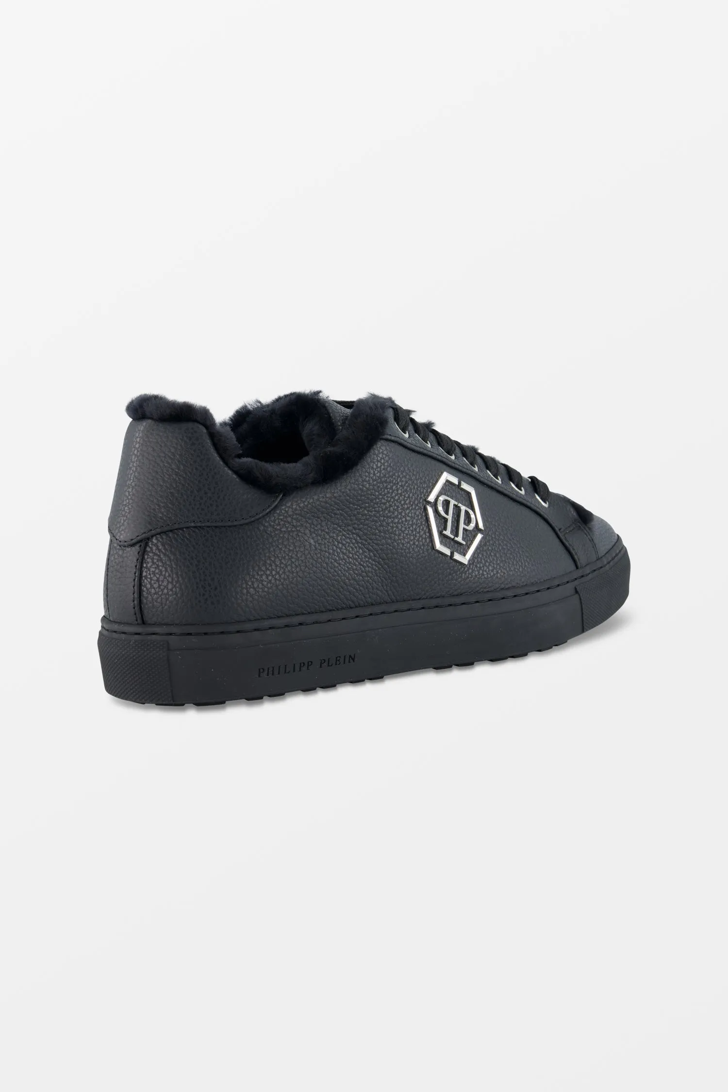 Philipp Plein Black Lo-Top Hexagon Sneakers