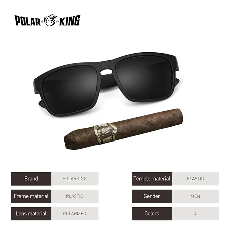 POLARKING Brand Polarized Sunglasses For Men Plastic Oculos de sol Men's Fashion Square Driving  Eyewear Travel Sun Glass