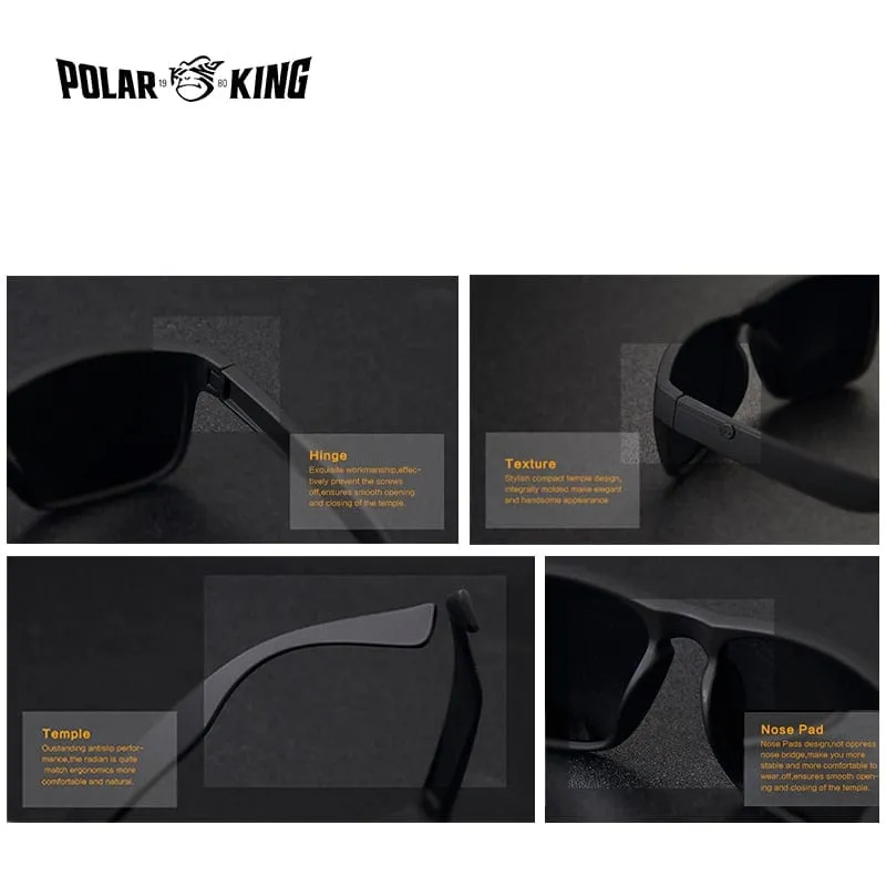 POLARKING Brand Polarized Sunglasses For Men Plastic Oculos de sol Men's Fashion Square Driving  Eyewear Travel Sun Glass