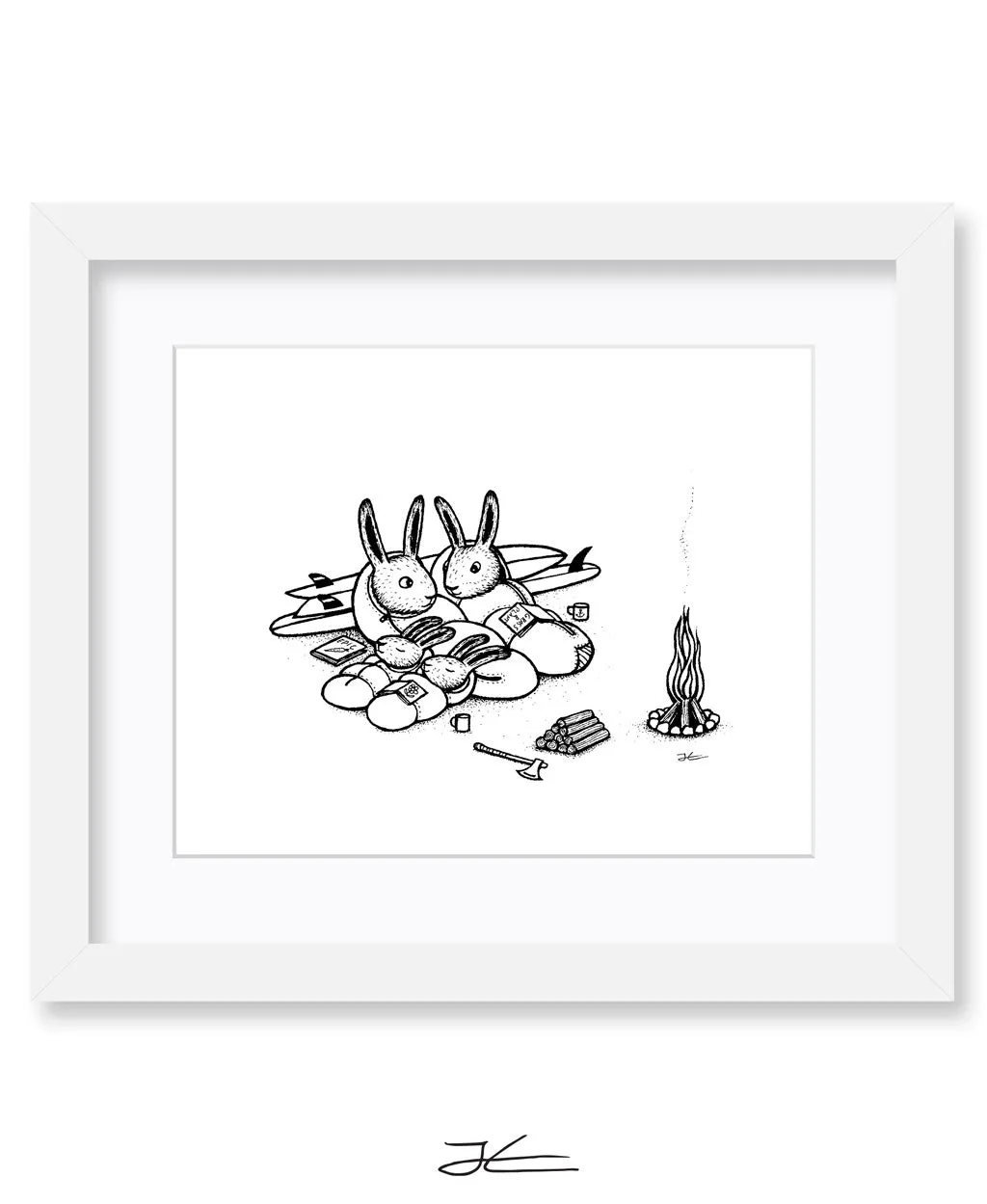 Rabbit Family Surf Trip - Print/ Framed Print