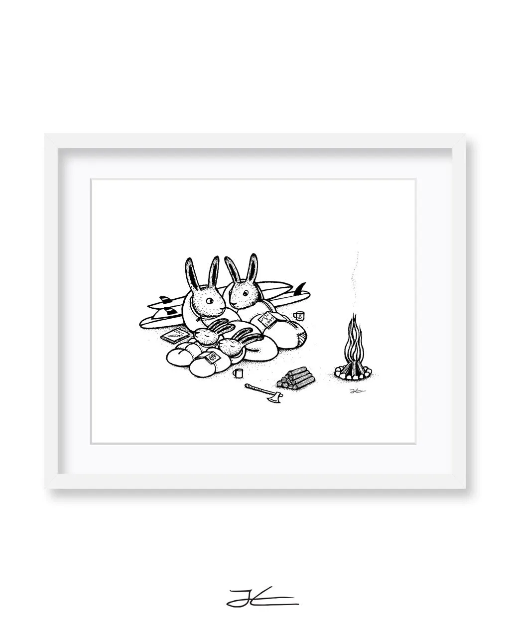 Rabbit Family Surf Trip - Print/ Framed Print