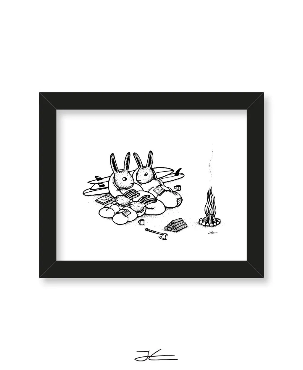 Rabbit Family Surf Trip - Print/ Framed Print