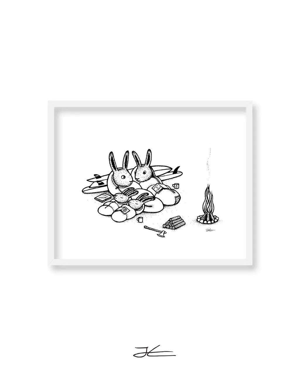 Rabbit Family Surf Trip - Print/ Framed Print