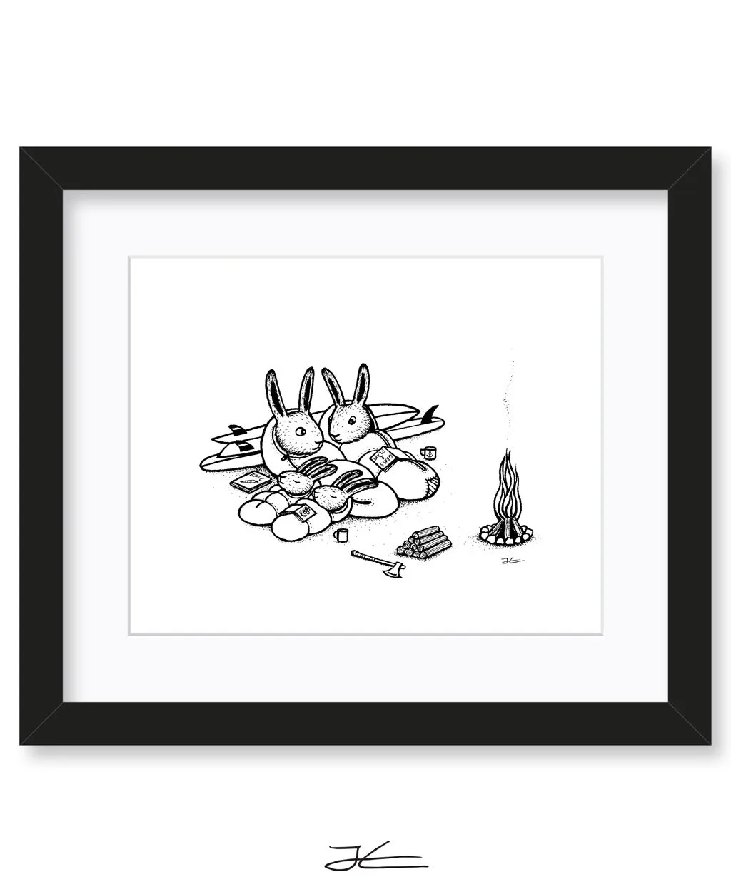 Rabbit Family Surf Trip - Print/ Framed Print