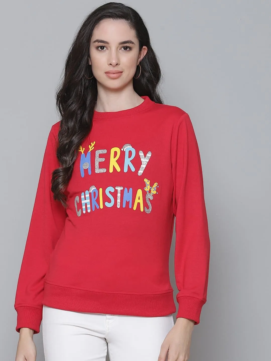 Red Terry MERRY CHRISTMAS Sweatshirt