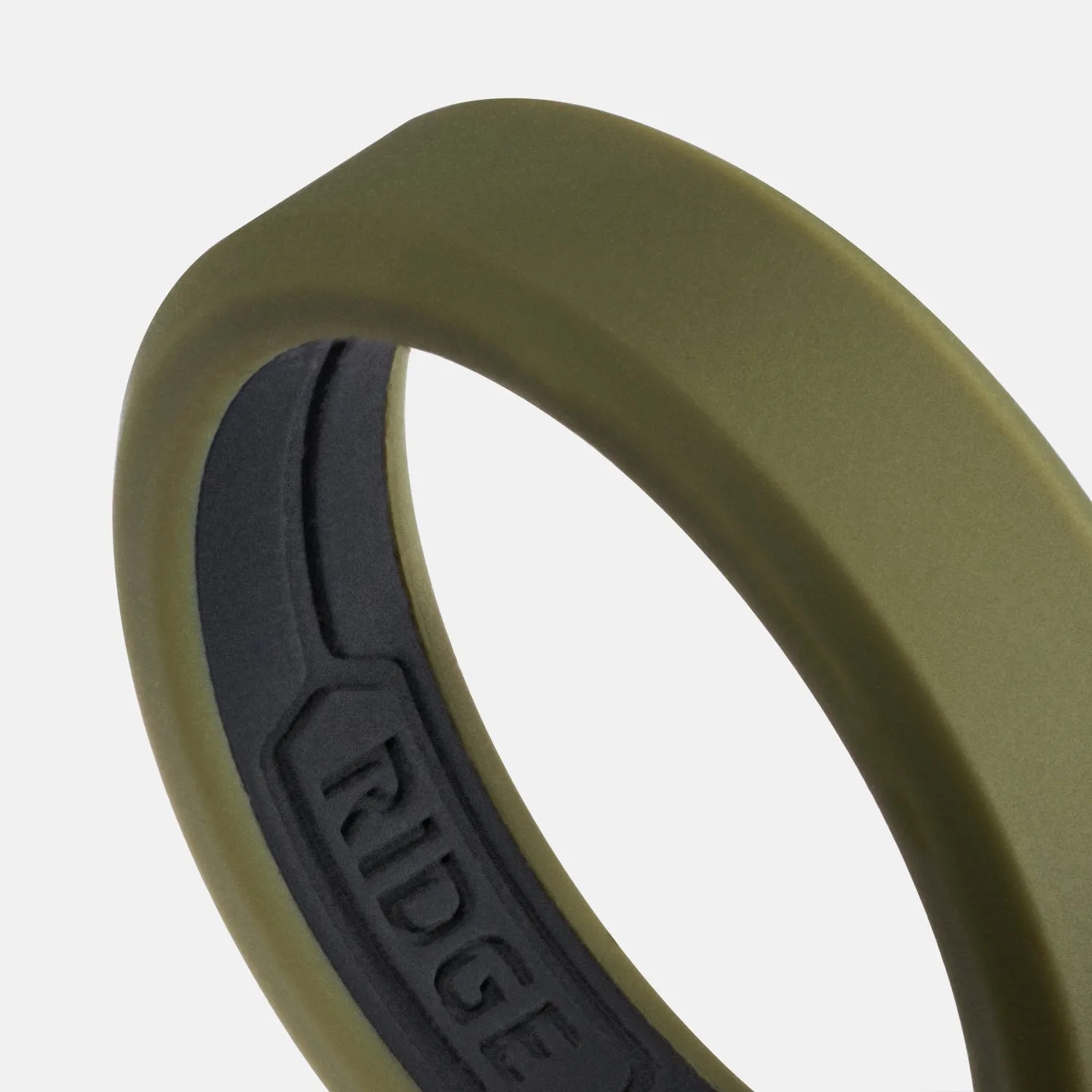 Ridge 6mm Silicone Ring Set - Matte Olive