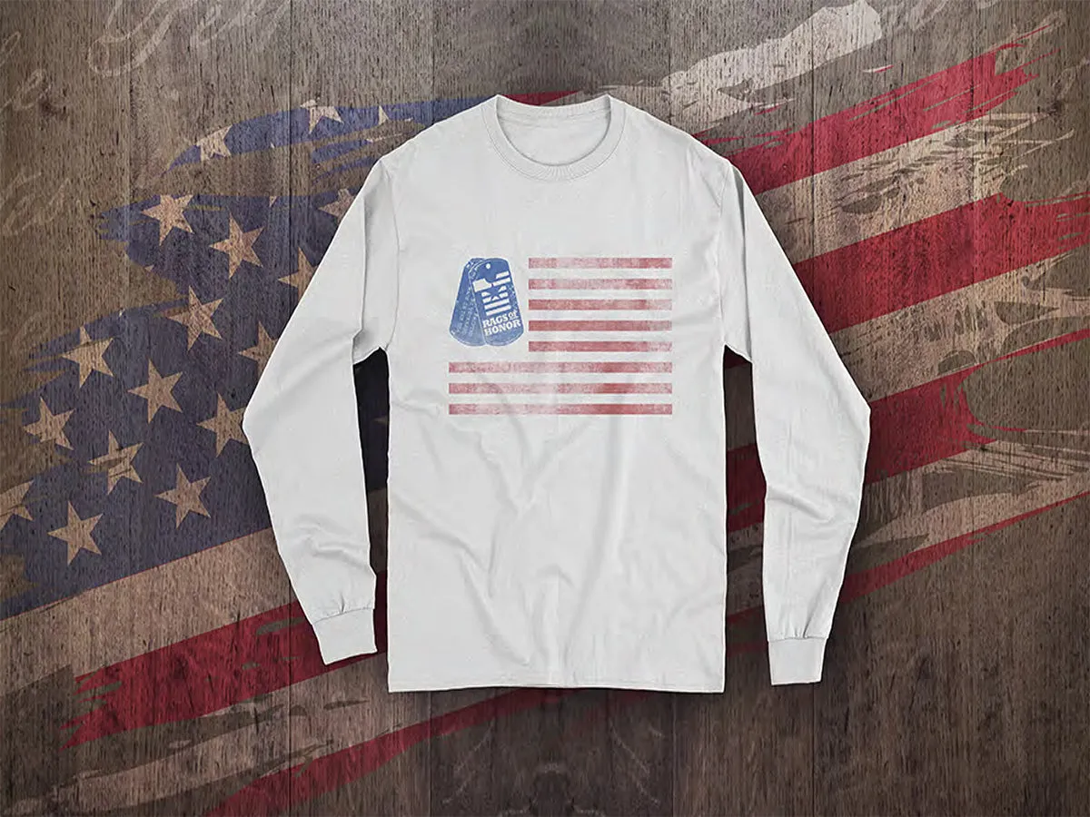 RoH American Flag with Logo Unisex Long Sleeve T-Shirt