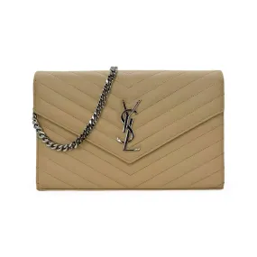 SAINT LAURENT: Grain de Poudre Classic Chain Wallet