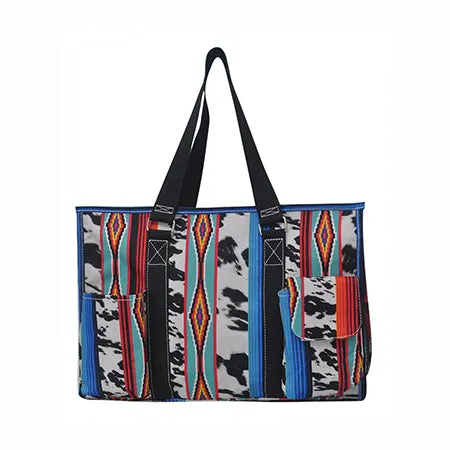 SALE! Black Cow Serape NGIL Zippered Caddy Organizer Tote Bag