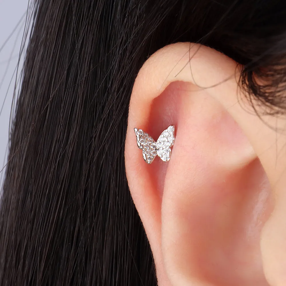 Shiny Butterfly Stud