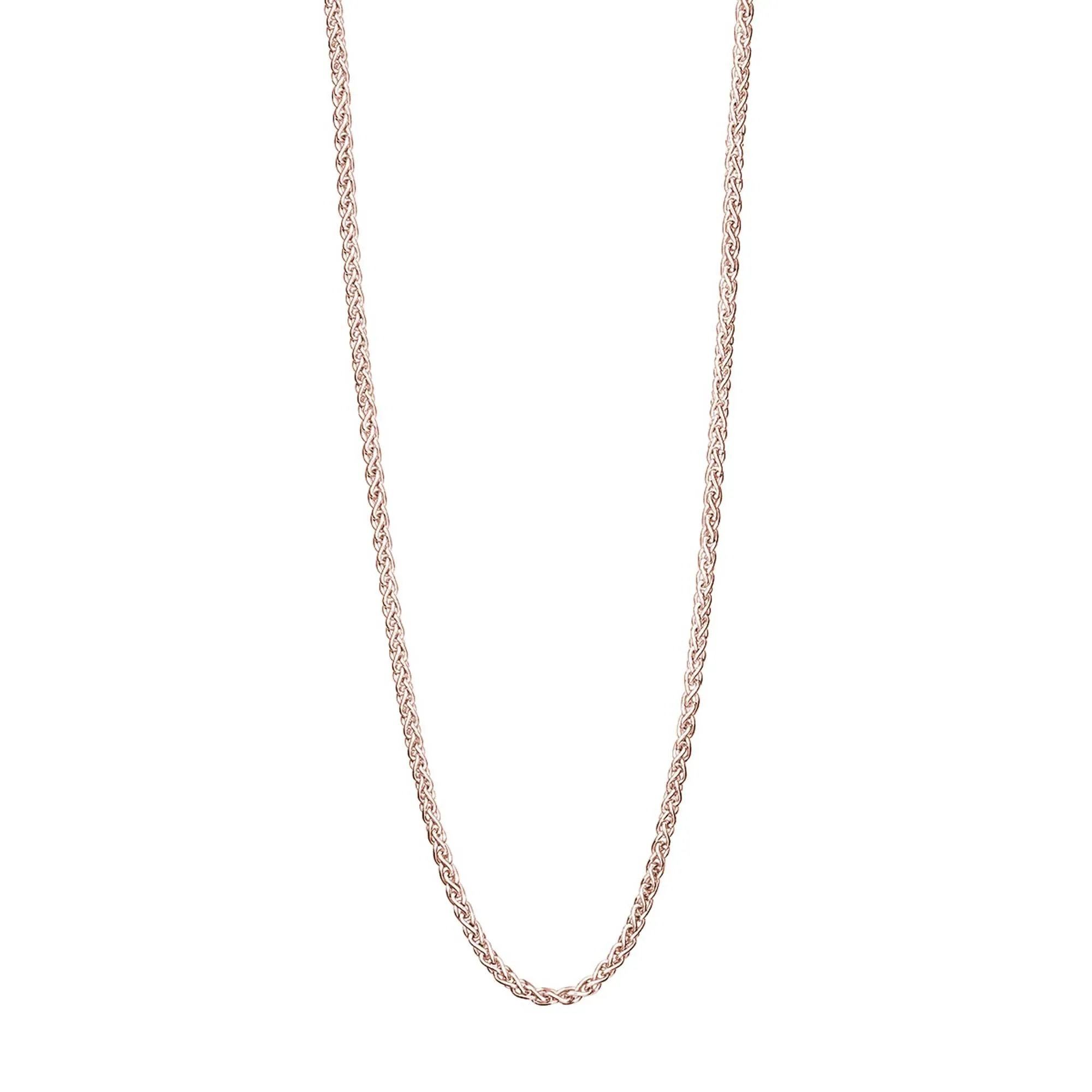 Solid 9ct Rose Gold Spiga Chain Necklace