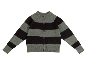 Stripe Cardigan Sage blue & black