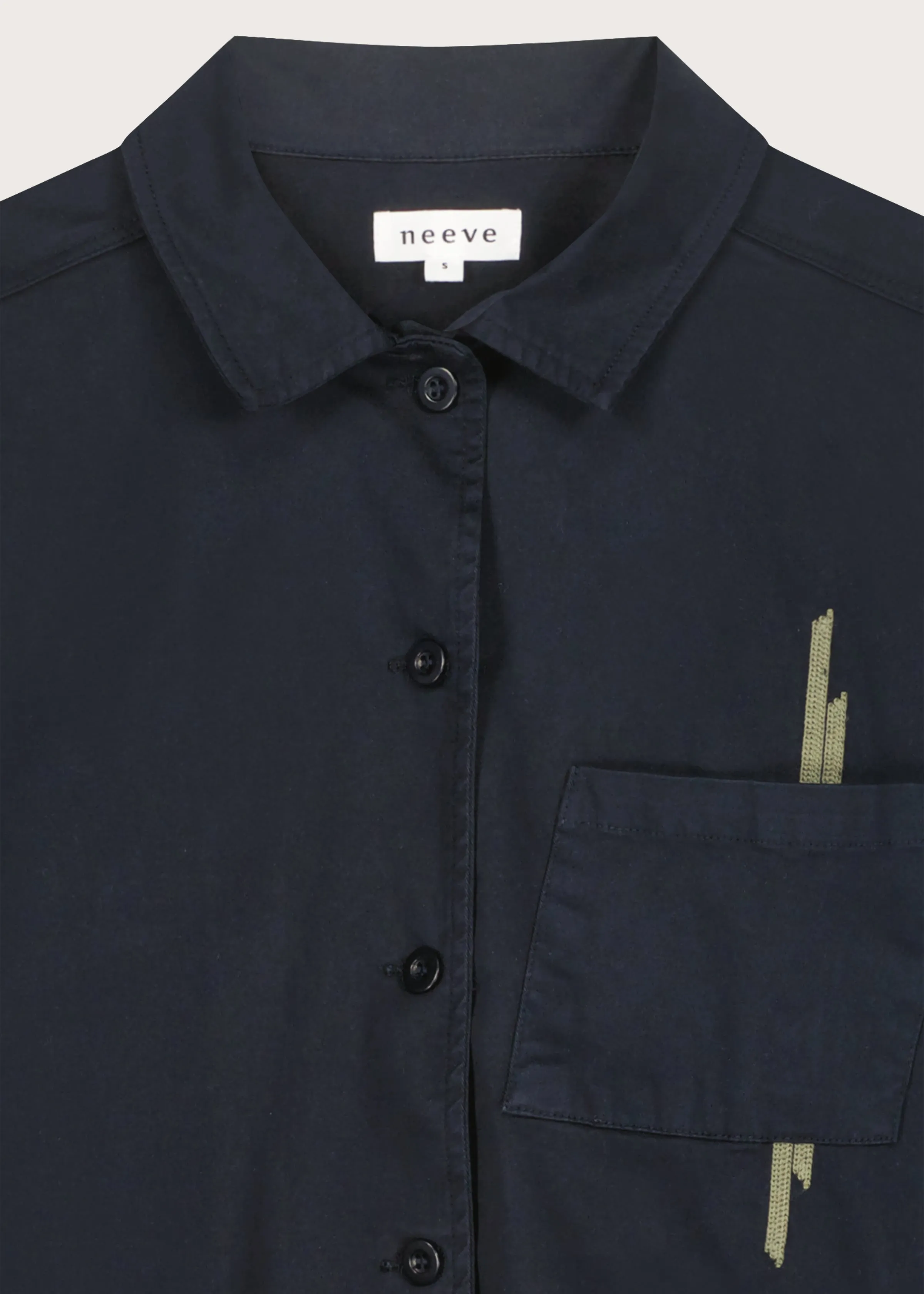 The Ally Jacket With Embroidery - Navy