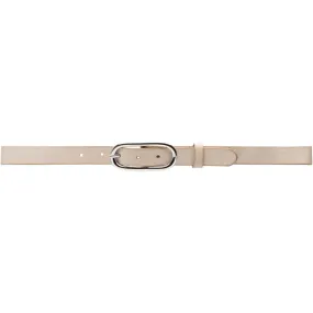 Timeless narrow belt in delicious leather quality / 16086 - Sand