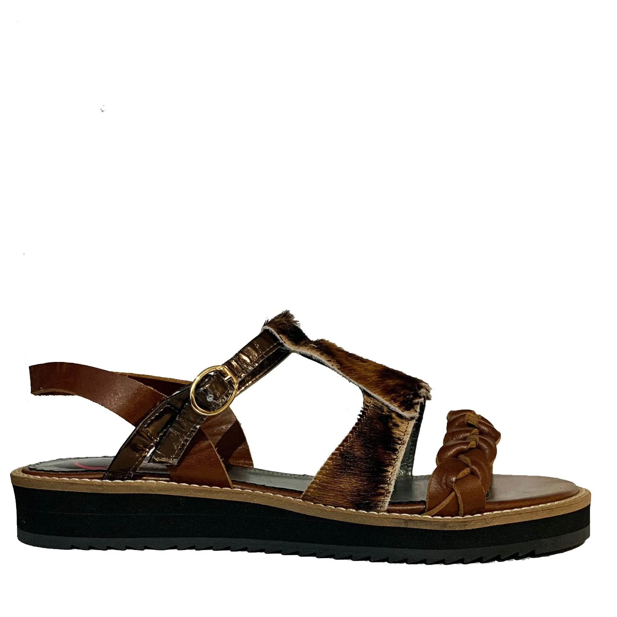 Trois - Brown Animal print SANDAL- Last pairs 35, 36 and 40