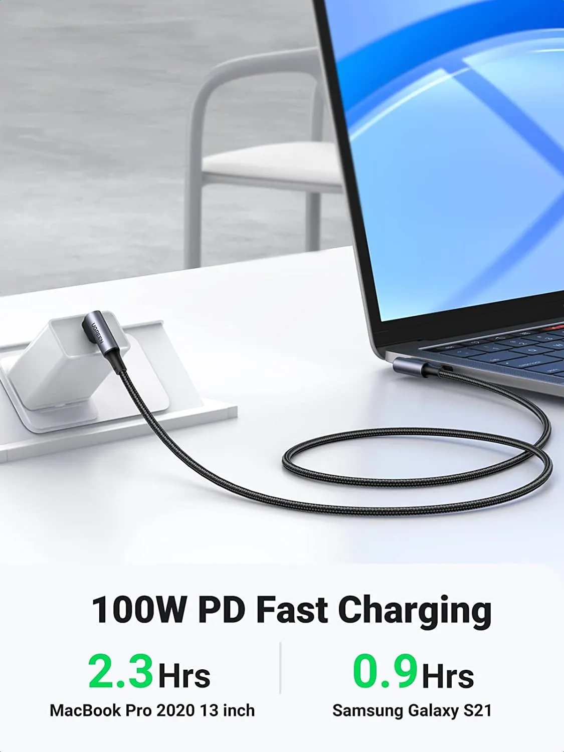 UGREEN Right Angle 100W USB C Cable