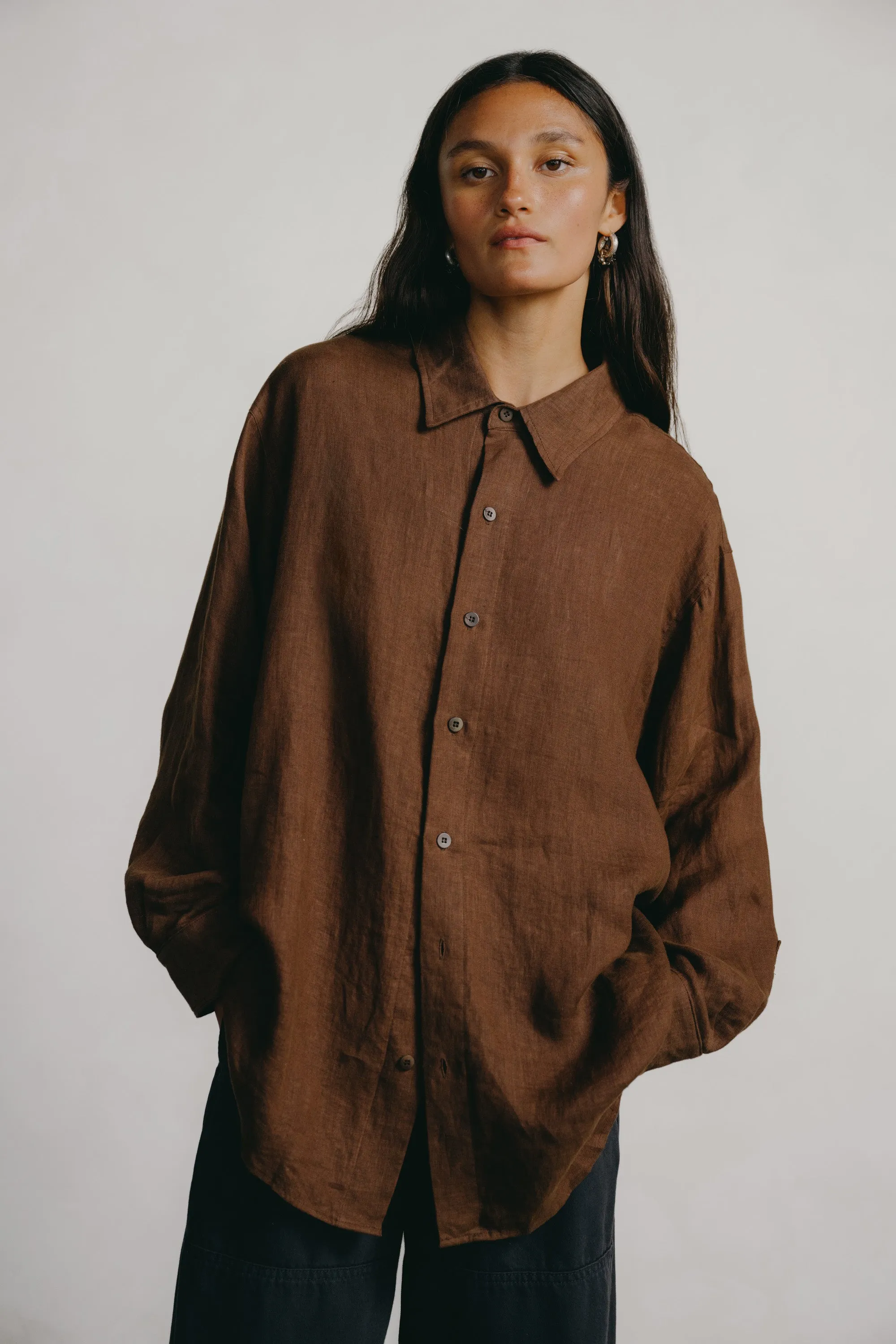 Vija Shirt, Light Linen, Manzanita