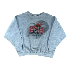 Vintage 90s Grey Nike Micheal Jordan’s The Restaurant Spell-Out Sweatshirt - Extra Large