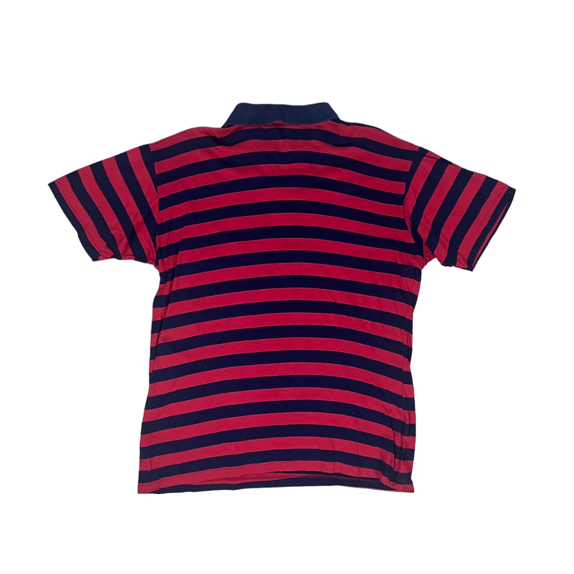 Vintage 90s Navy Blue   Red Versace Striped Polo Shirt - Large