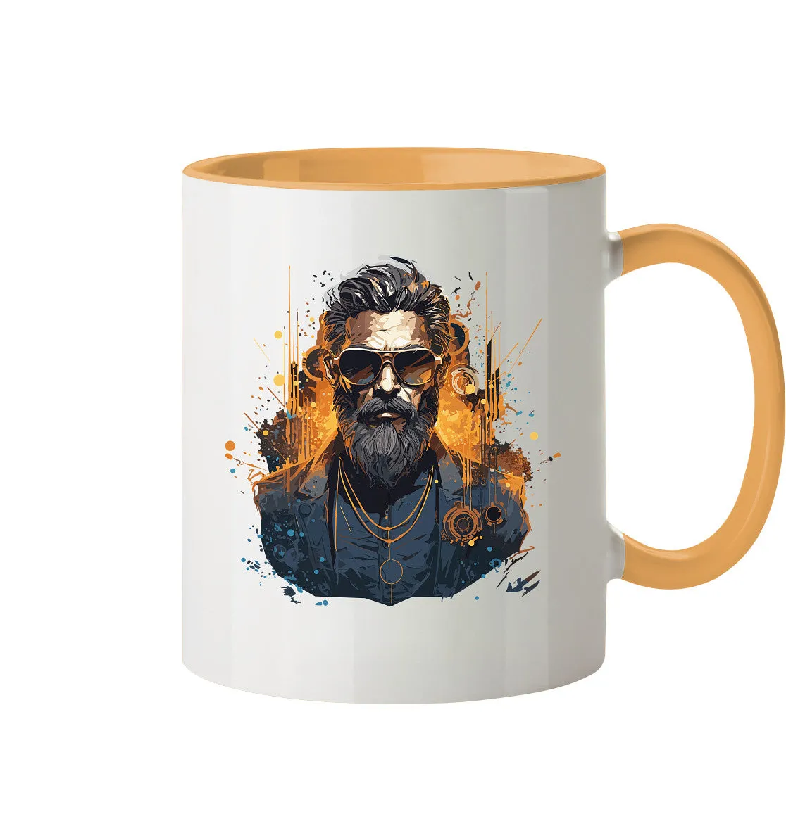 Zweifarbige Tasse mit Gentleman Motiv "Serious Beard"