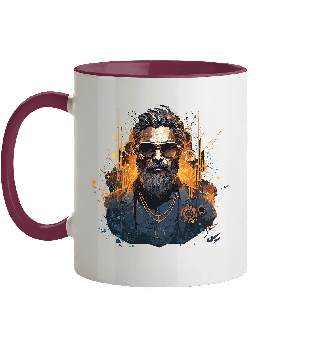 Zweifarbige Tasse mit Gentleman Motiv "Serious Beard"