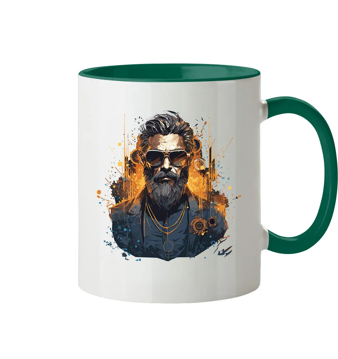 Zweifarbige Tasse mit Gentleman Motiv "Serious Beard"