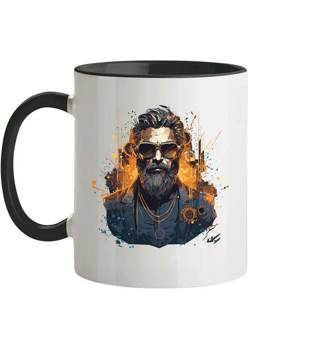 Zweifarbige Tasse mit Gentleman Motiv "Serious Beard"