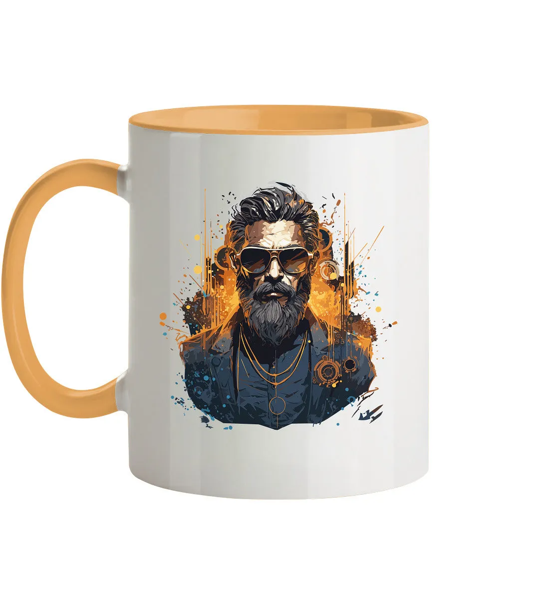 Zweifarbige Tasse mit Gentleman Motiv "Serious Beard"