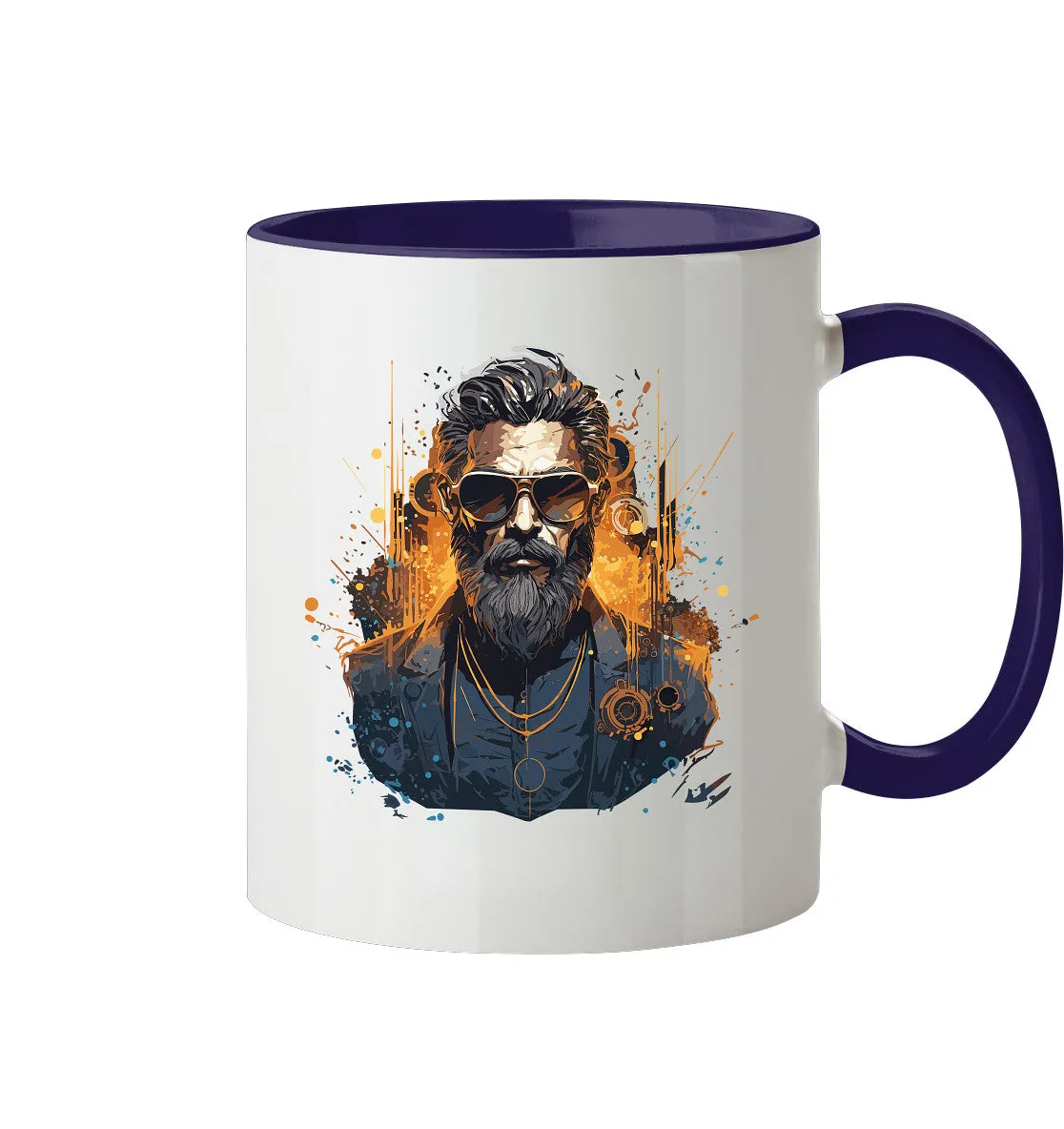 Zweifarbige Tasse mit Gentleman Motiv "Serious Beard"