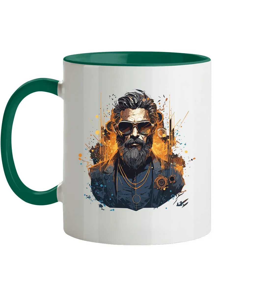 Zweifarbige Tasse mit Gentleman Motiv "Serious Beard"