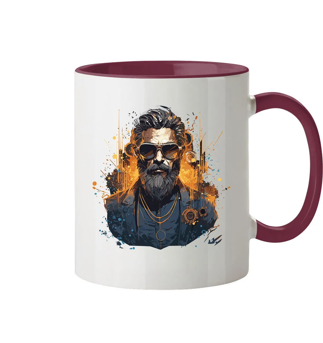 Zweifarbige Tasse mit Gentleman Motiv "Serious Beard"