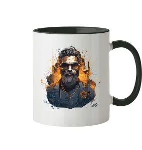 Zweifarbige Tasse mit Gentleman Motiv "Serious Beard"